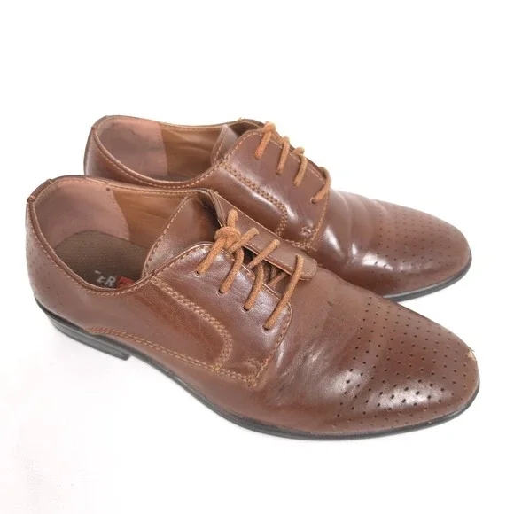 DEER STAGS Kids Boys Brown Oxford Dress Shoes Size 2M Lace Up Performance 21222‎