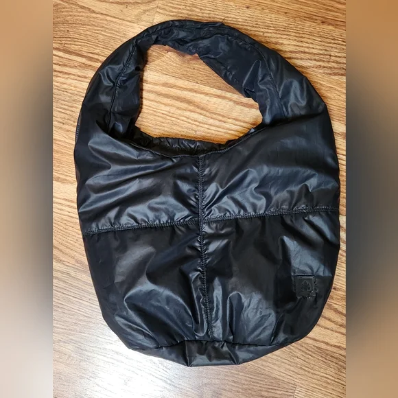 Rainforest Black Packable Puff Travel Tote Bag Slouchy Shoulder Bag