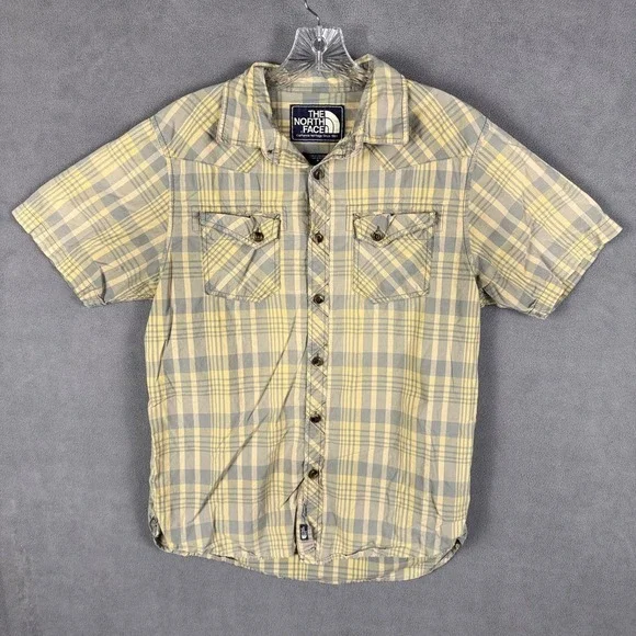 The North Face‎ Mens M Shirt Plaid Short Sleeve Multicolor Button Up