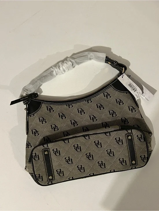 Dooney & Bourke Signature Monogram Hobo Shoulder Bag Black NWT $228