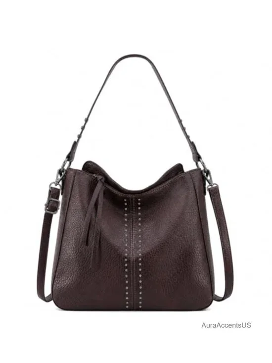 Chic Zip-Top Hobo Bag for Women Crossbody Shoulder Purse Faux Leather
