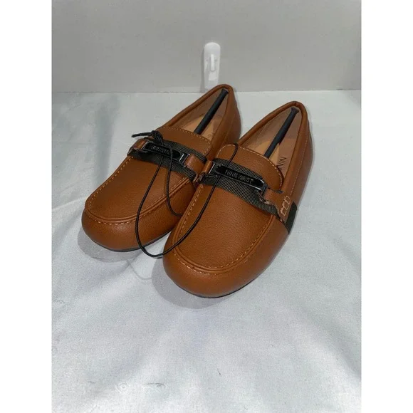 Nine West Damian Youth Loafers Cognac Brown Slip On Driver‎ Shoes Size 13 9KF