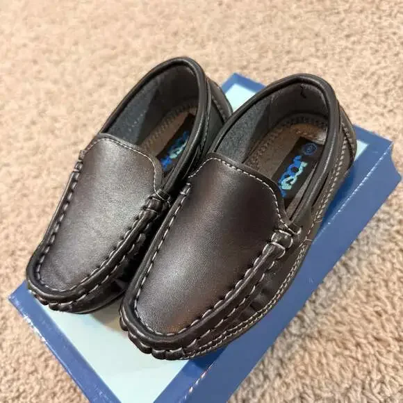 Josmo Boys Black Slip‎ On Dress Shoes Loafers Toddler Size 6 Formal EUC