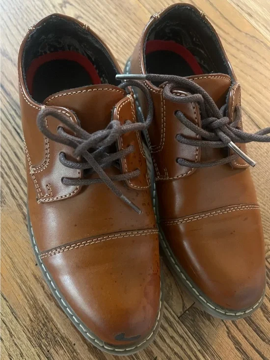 Bruno Marc Classic Kids Brown Dress Oxfords Lace-Up Closure Boys 12