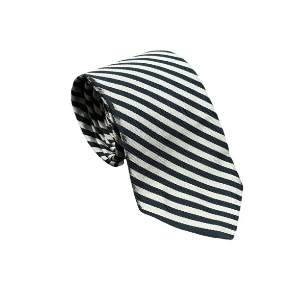 Brooks Brother Markers All silk Black And‎ White stripe tie
