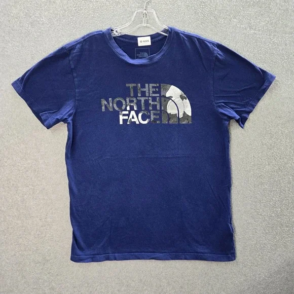 The North Face Men Shirt Medium Blue Magnolia Half Dome Logo Short Sleeve Tee‎