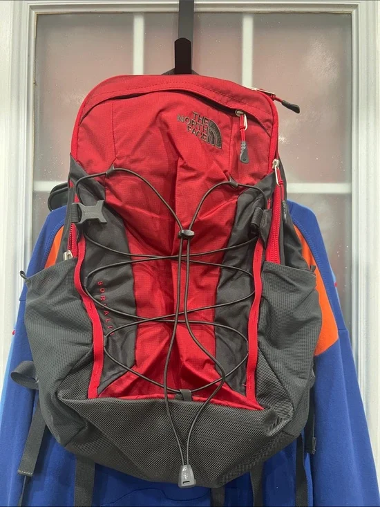 The North Face Red and Gray Borealis-Style Backpack