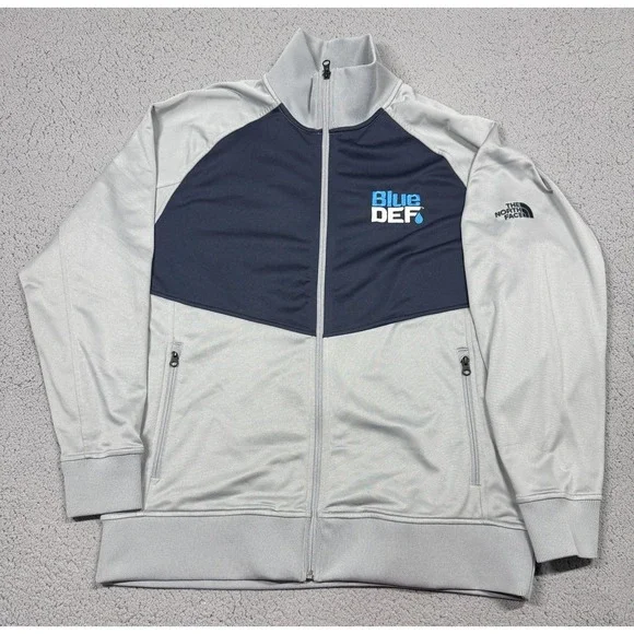 The North Face Track Jacket Mens XL Gray‎ Navy Full Zip Blue DEF Logo NF0A3SEW