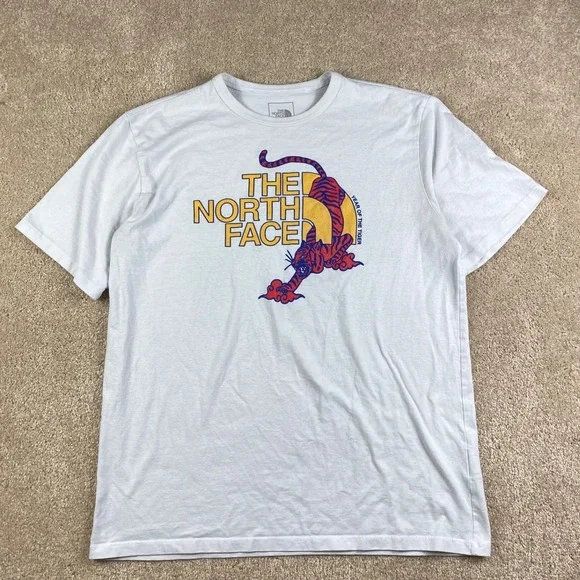 The North Face Mens Year of the Tiger Graphic T-Shirt Grey Large NF0A7R89