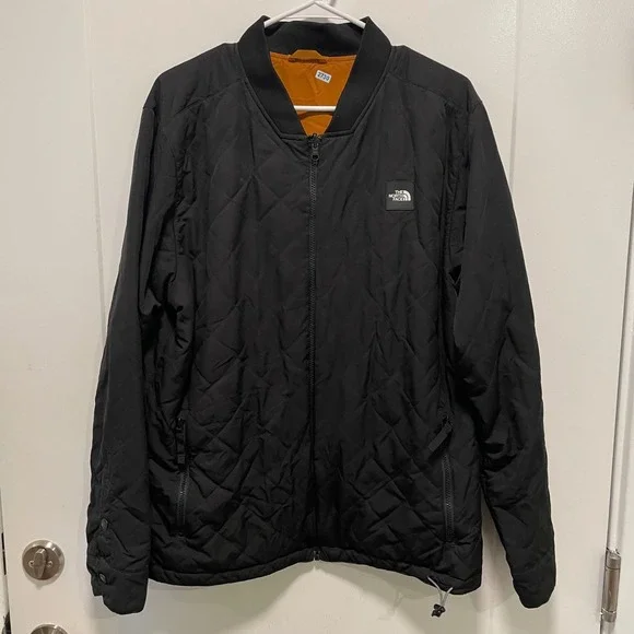 The North Face Juncus Insulated Bomber Jacket Black Quilted Mens XL NF0A3Y4K