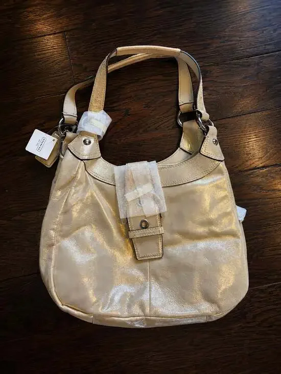 Authentic Coach Lynn Soho Hobo – Metallic Champagne | Never Carried
