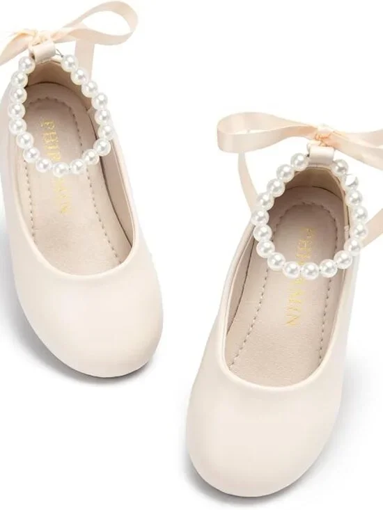 Girls Phiramin  ballet flats with pearl straps size 11