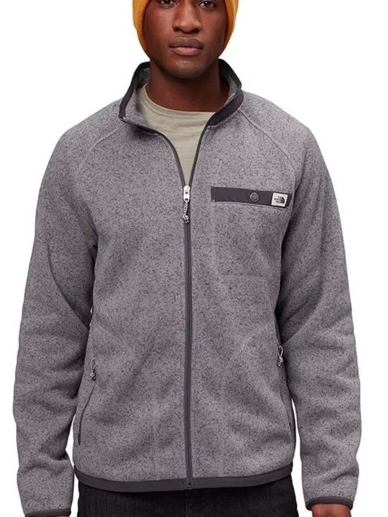 The North Face Gordon Lyons Hoodie Men’s Medium Gray Fleece Jacket NF0A5GMQ EUC