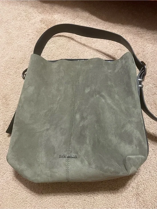 Steve Madden Olive Suede Hobo with Black Strap