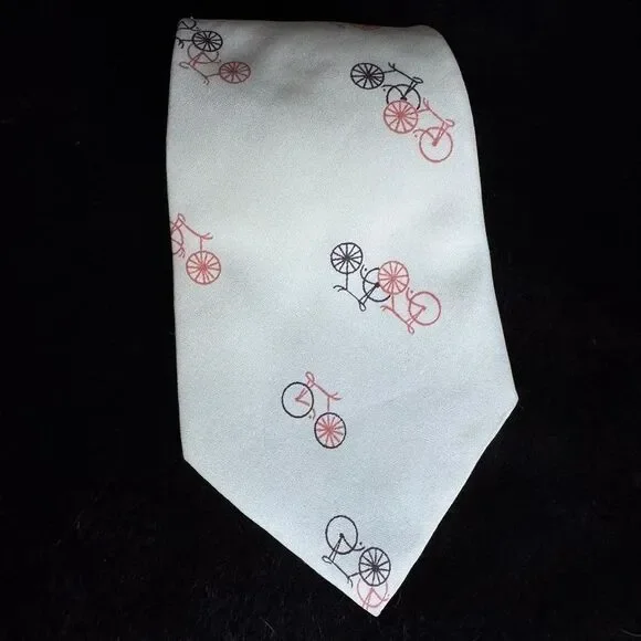 Wembley's Bicycle Tie Ivory Orange Black Novelty Bike Cancer Ribbon