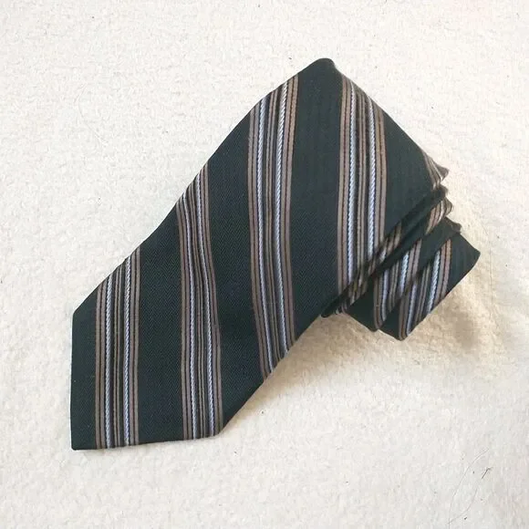 JosA BANK Signature Collection Necktie RepTie Silk Striped Herringbone Black 61