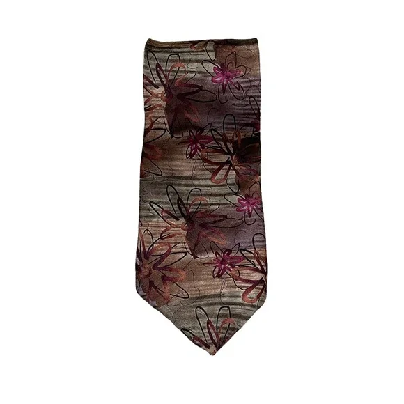 J. Garcia Mens Tie Banyan Trees Collection 14 Multi-Floral Pattern‎ Silk 60X3.75