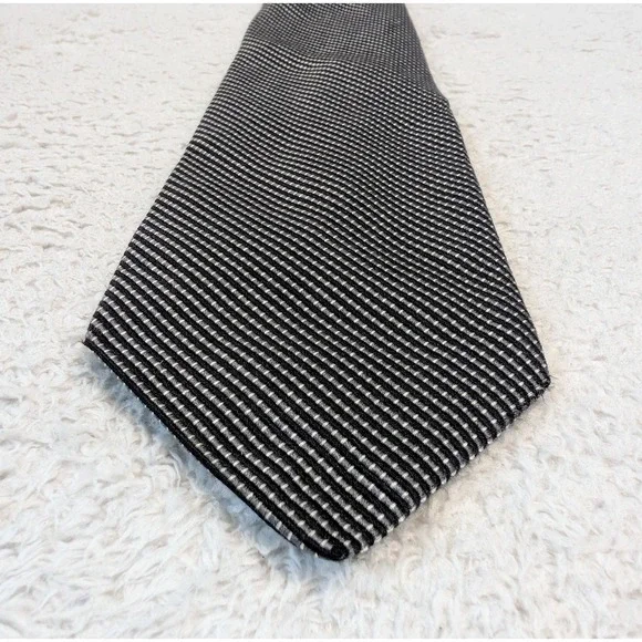 Vintage EUC Brooks Brothers Silk Striped blac Men's USA Blue Label Men's Necktie