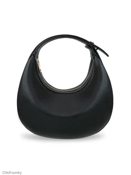 Crescent Shape Hobo Handbag Large Capacity Crossbody Shoulder Bag Leather