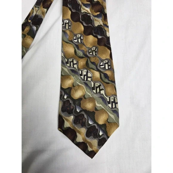 J. Garcia Tie‎ Mens One Size Multicolor Northern Lights Silk Made USA Stonehenge