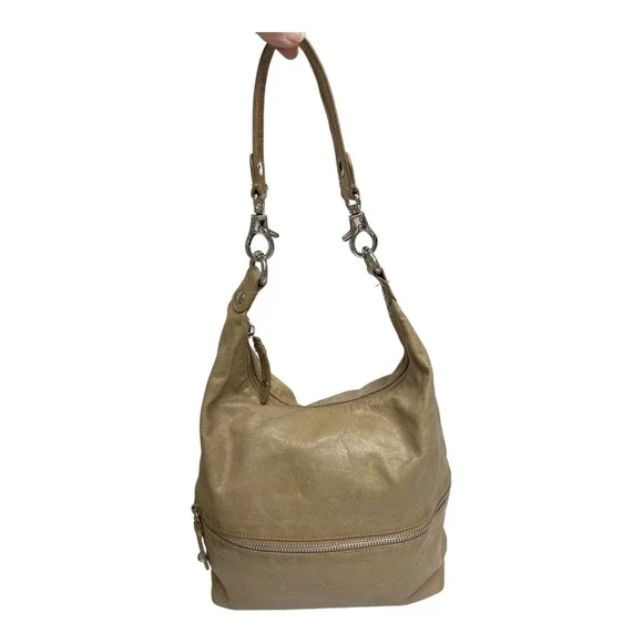 HOBO International Jude Tan Leather Slouch Shoulder Bag 11