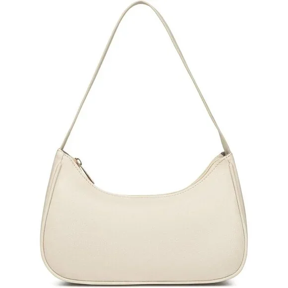 Vegan Leather Shoulder Bag Women Hobo Tote Purse Zipper Closure Retro Stylish