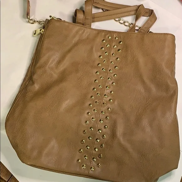 Steve Madden Stylish Tan Studded Women's Tote Bag