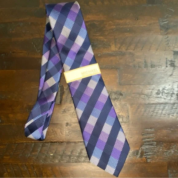 MICHAEL Michael Kors Silk Tie NEW with Tags Purple & Blue