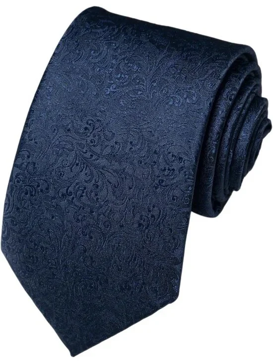 🆕Men's Dark Blue 100% Microfiber Paisley Formal Slim Necktie For Business Dress