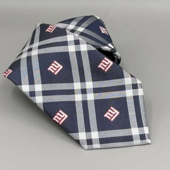 NFL New York Giants NY Football Men's Tie Blue Gray White Red Sporty Tie