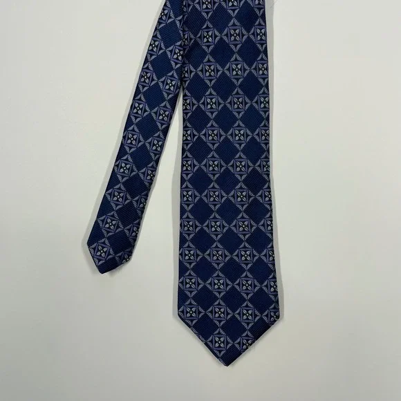 Nordstrom Blue Geometric Diamond Silk Necktie Mens One Size