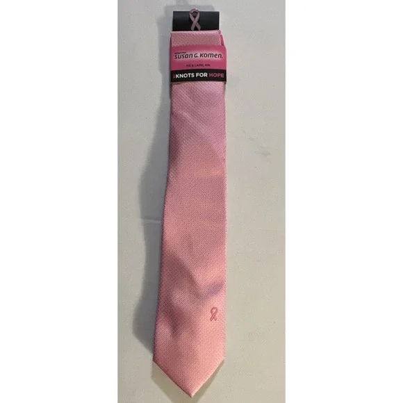 Susan G. Komen KNOTS FOR HOPE Men's Neck‎ Tie & Lapel Pin NEW