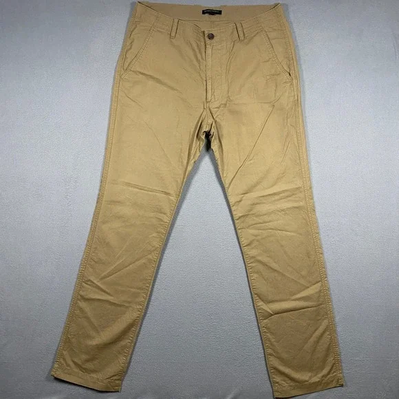 Banana Republic Linen Blend Pants Mens 33x34 Tan Chino Beach Casual