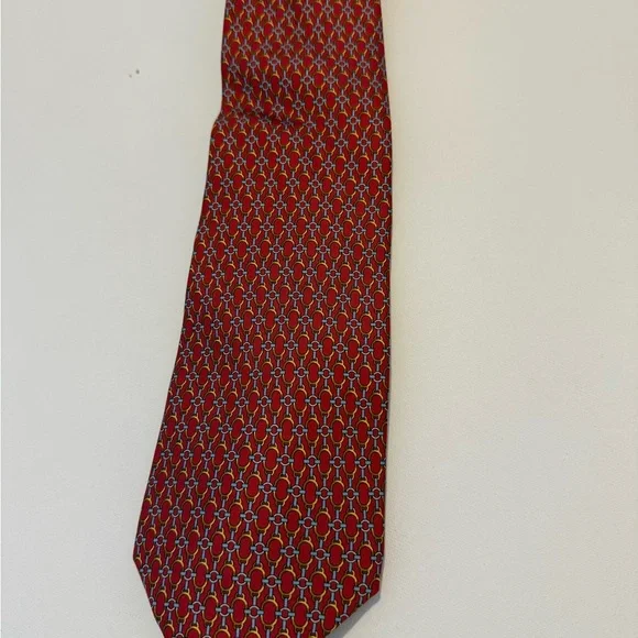 Beaufort‎ Elegant Red Patterned Men's 100% Silk Tie