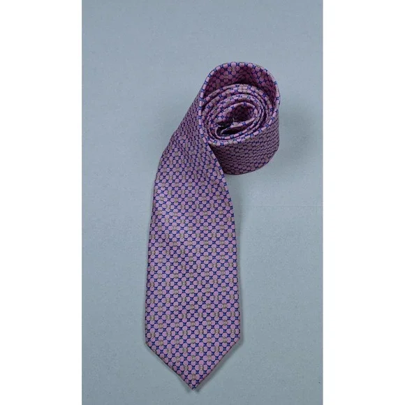 Brooks Brothers silk tie Pink With geometric pattern‎ Made In USA