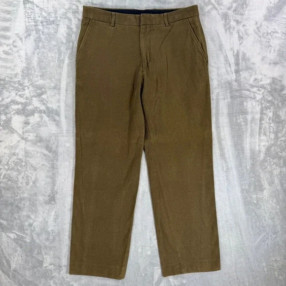 Banana Republic Straight Leg Chino Trousers Men's Size 34x32 Olive Brown Pants‎