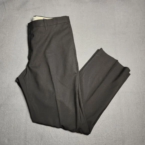 Banana Republic Dress Pants Men 33(34)X30 Black Classic Fit Wool Straight Leg