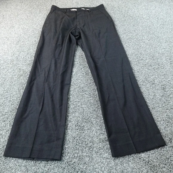 Banana Republic Pants Mens 33X32‎ Gray Wool Dress Trouser Flat Front Business