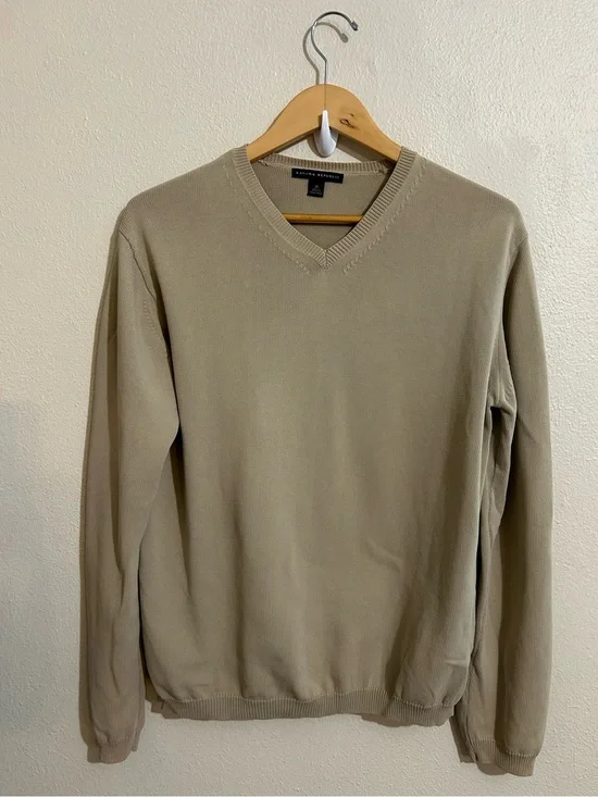 Banana Republic Men's V-Neck Sweater Size Medium Beige