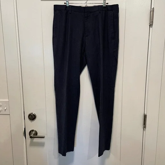 Banana Republic Mens Modern Slim Fit Navy Blue Wool Blend Dress Pants 33x32