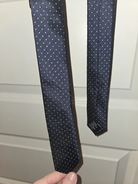 Jack and Jones Navy Tie with White Micro Dots