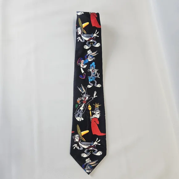 Warner Bros Looney Tunes 90s Bugs Bunny Nostalgia Neck Tie Western Sports
