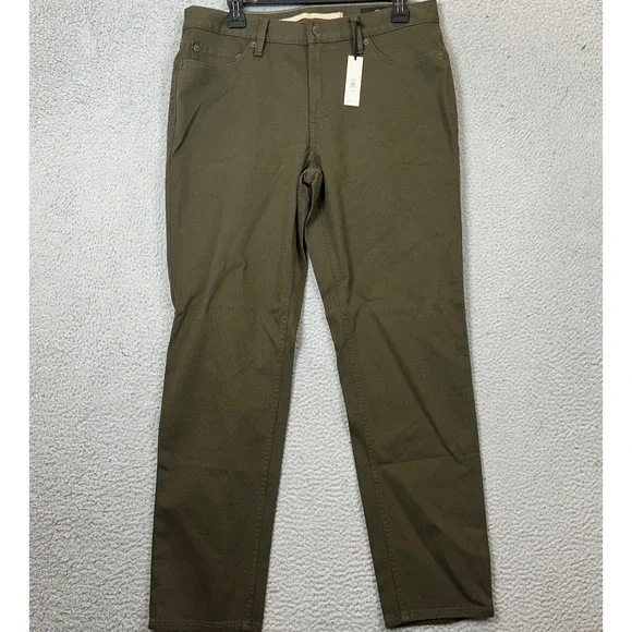 NEW Banana Republic Pants Mens 32X30 Athletic Fit Traveler Olive Green 5-Pocket