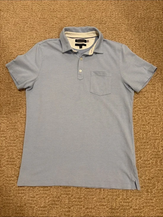 Banana Republic Sky Blue Short Sleeve Polo with Chest Pocket