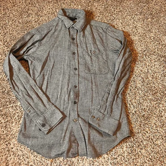 Banana Republic Slim Fit Button Down Shirt Mens Small Gray Long Sleeve‎