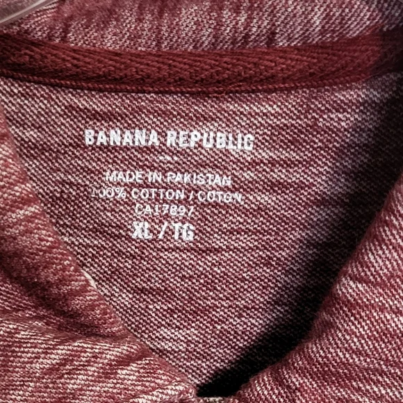 Banana Republic Men's Red Double Button Short Sleeve Polo Shirt Size XL EUC
