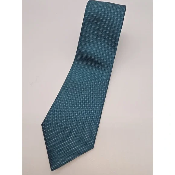 Banana Republic Men's Silk Blend Necktie Designer Teal Geometric 57