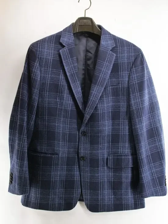 Banana Republic Mens 42R Blue Plaid Emmeci Gruppo Emmetex Itlay Fabric Blazer