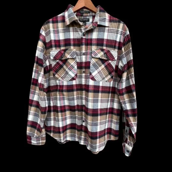 Banana Republic Plaid Flannel Shirt Standard Fit Pockets Cabincore Mens Medium
