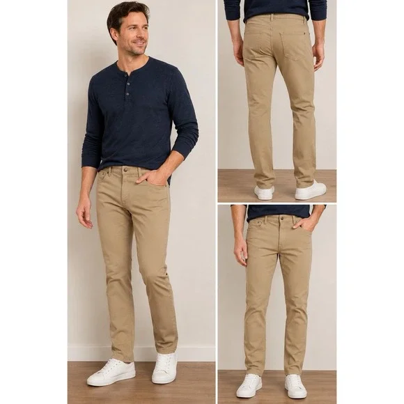 Banana Republic Men's Traveler Pants 30x30 Slim Fit Stretch Khaki Brown